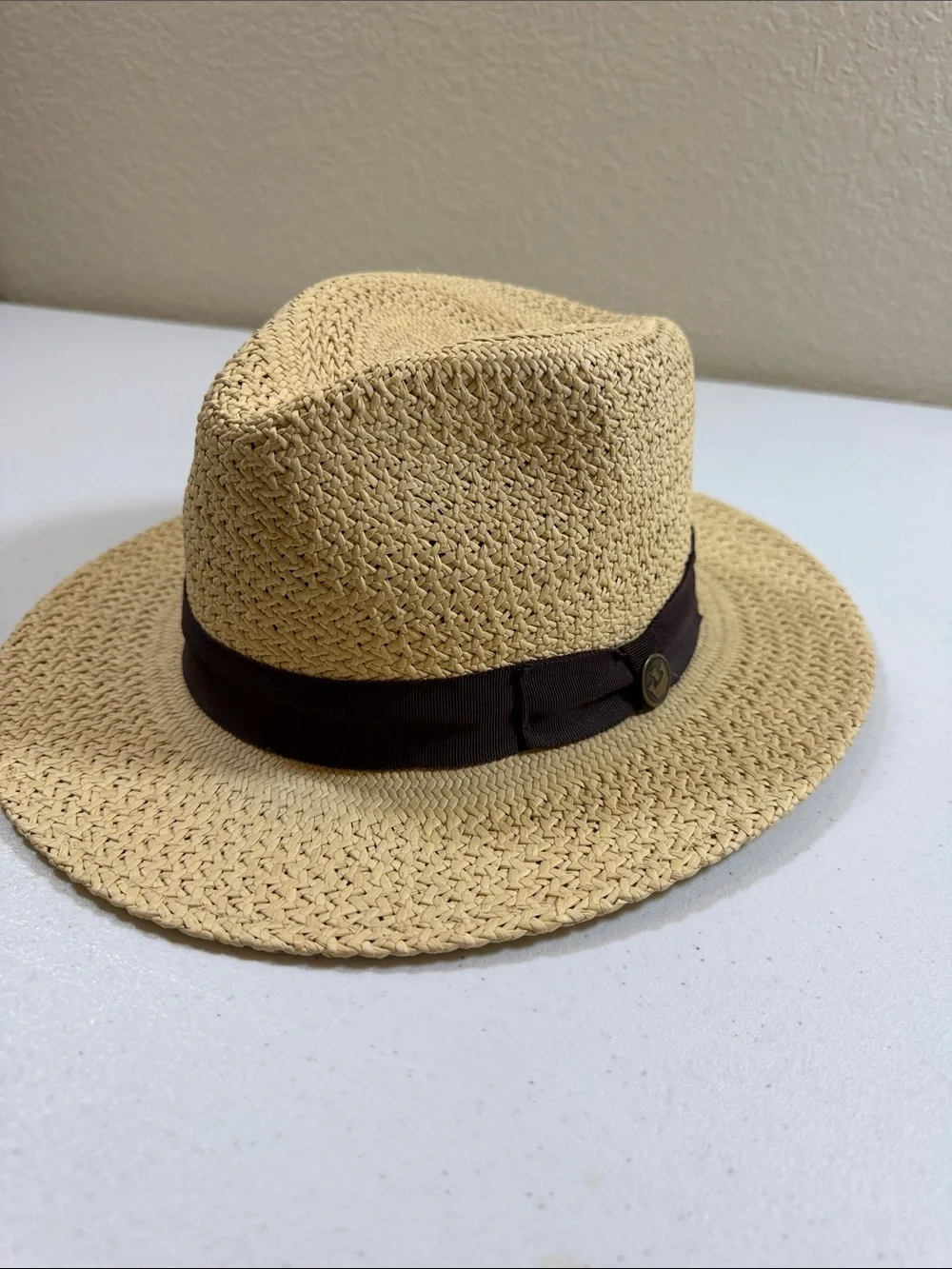 Goorin Bros Straw Fedora Hat with Brown Band